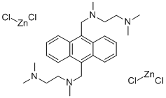 N,N`-双(2-二甲基氨基乙基)-N,N`-二甲基-9,10-蒽二甲基胺双氯化锌盐络合物 结构式