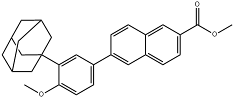 6-[3-(1-金刚烷基)-4-甲氧基苯基]-2-萘甲酸甲酯,106685-41-0,结构式