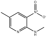2-メチルアミノ-5-メチル-3-ニトロピリジン 化学構造式