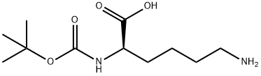 Nα-(tert-ブトキシカルボニル)-D-リジン 化学構造式