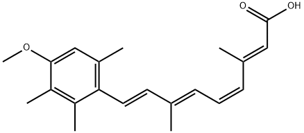 (2E,4Z,6E,8E)-9-(4-甲氧基-2,3,6-三甲基苯基)-3,7-二甲基-2,4,6,8-壬四烯酸, 1067630-53-8, 结构式