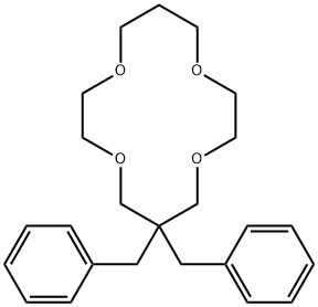 6,6-ジベンジル-1,4,8,11-テトラオキサシクロテトラデカン 化学構造式