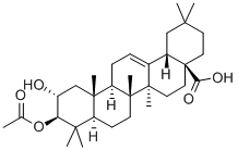 (2α,3β)-3-(Acetyloxy)-2-hydroxy-olean-12-en-28-oic acid, 结构式
