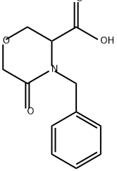 (S)-4-ベンジル-5-オキソモルホリン-3-カルボン酸 化学構造式