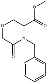 4-BENZYL-5-OXO-MORPHOLINE-3-CARBOXYLIC ACID METHYL ESTER 化学構造式