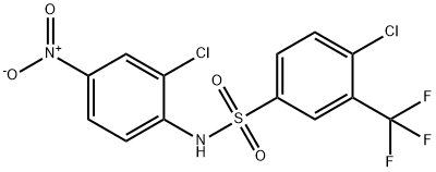 4-クロロ-3-トリフルオロメチル-N-(2-クロロ-4-ニトロフェニル)ベンゼンスルホンアミド 化学構造式