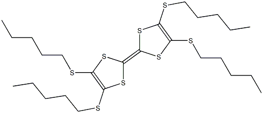 テトラキス(n-ペンチルチオ)テトラチアフルバレン 化学構造式