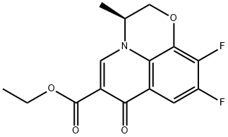 (3s)-9,10-ジフルオロ-2,3-ジヒドロ-3-メチル-7-オキソ-7H-ピリド[1,2,3-デ]-1,4-ベンズオキサジン-6-カルボン酸エチル エステル 化学構造式