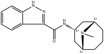 向内-N-(9-甲基-9-氮杂双环[3.3.1]壬烷-3基)-1H-吲唑-3-甲酰胺 结构式