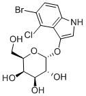5-ブロモ-4-クロロ-3-インドリル-Α-D-ガラクトピラノシド (X-Α-GAL) 化学構造式