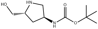 N-[(3S,5R)-5-(羟甲基)-3-吡咯烷基]氨基甲酸叔丁酯, 1070295-74-7, 结构式