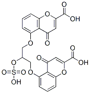 5-[3-(2-carboxy-4-oxo-chromen-5-yl)oxy-2-sulfooxy-propoxy]-4-oxo-chrom ene-2-carboxylic acid Struktur