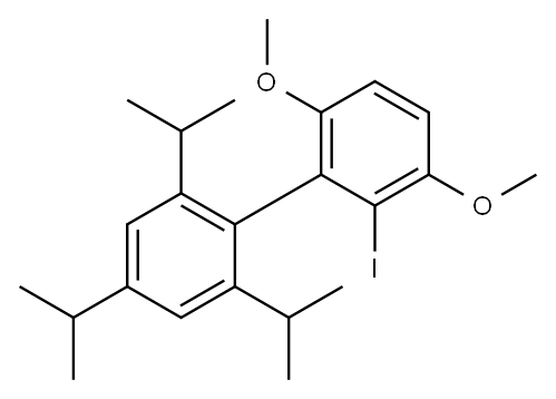 2-Iodo-2',4',6'-triisopropyl-3,6-diMethoxy-1,1'-biphenyl Structure