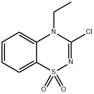 3-Chloro-4-ethyl-4H-1,2,4-benzothiadiazin-1,1-dioxide 化学構造式