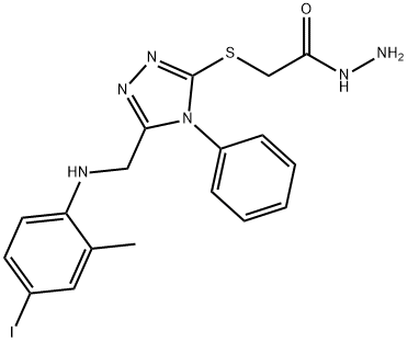 2-[(5-{[(4-iodo-2-methylphenyl)amino]methyl}-4-phenyl-4H-1,2,4-triazol-3-yl)thio]acetohydrazide Structure