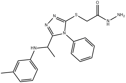 2-[(5-{1-[(3-methylphenyl)amino]ethyl}-4-phenyl-4H-1,2,4-triazol-3-yl)thio]acetohydrazide Structure