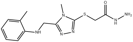 2-[(4-methyl-5-{[(2-methylphenyl)amino]methyl}-4H-1,2,4-triazol-3-yl)thio]acetohydrazide Struktur