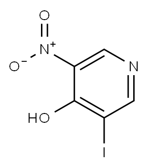 3-ヨード-5-ニトロピリジン-4-オール 化学構造式