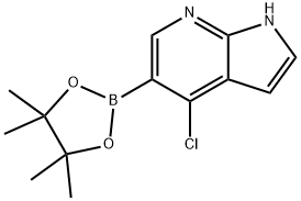 4-氯-5-(4,4,5,5-四甲基-1,3,2-二氧杂环戊硼烷-2-基)-1H-吡咯并[2,3-B]吡啶 结构式