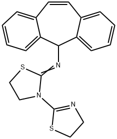 N-(3-(4,5-二氢噻唑-2-基)噻唑烷-2-亚基)-5H-二苯并[A,D][7]轮烯-5-胺, 1072145-33-5, 结构式