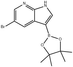 5-Bromo-3-(4,4,5,5-tetramethyl-1,3,2-dioxaborolan-2-yl)-1H-pyrrolo[2,3-b]pyridine 结构式