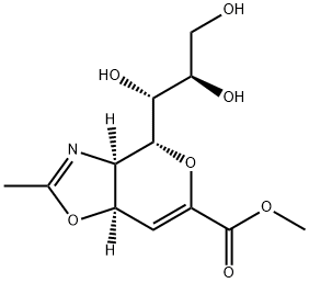 (3AR,4R,7AR)-3A,7A-二氢-2-甲基-4-[(1R,2R)-1,2,3-三羟基丙基]-4H-吡喃并[3,4-D]恶唑-6-羧酸甲酯, 1072449-83-2, 结构式