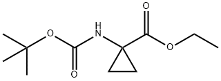 1-((TERT-ブチルトキシカルボニル)アミノ)シクロプロパンカルボン酸エチル 化学構造式