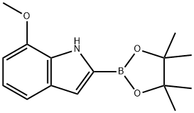 7-METHOXY-1H-INDOLE-2-BORONIC ACID PINACOL ESTER Structure