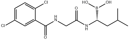 (R)-1-(2-(2,5-dichlorobenzamido)acetamido)-3-methylbutylboronic acid Struktur