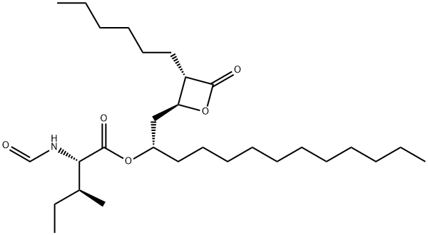 N-ForMyl-L-isoleucine (1S)-1-[[(2S,3S)-3-Hexyl-4-oxo-2-oxetanyl]Methyl]dodecyl Ester Struktur