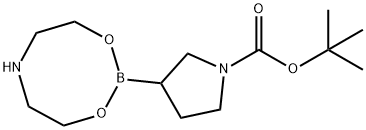 N-叔丁氧羰基-吡咯烷-3-硼酸二乙醇胺酯, 1072944-29-6, 结构式