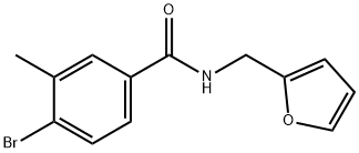 4-ブロモ-N-(フラン-2-イルメチル)-3-メチルベンズアミド 化学構造式