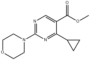 4-シクロプロピル-2-モルホリノピリミジン-5-カルボン酸メチル 化学構造式