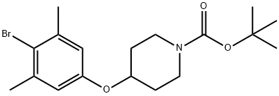 4-(4-ブロモ-3,5-ジメチルフェノキシ)-ピペリジン-1-カルボン酸TERT-ブチル 化学構造式