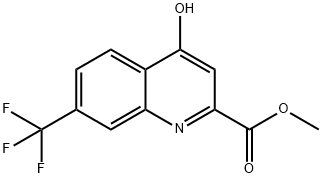4-ヒドロキシ-7-(トリフルオロメチル)キノリン-2-カルボン酸メチル 化学構造式