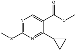 METHYL 4-CYCLOPROPYL-2-(METHYLTHIO)PYRIMIDINE-5-CARBOXYLATE Structure