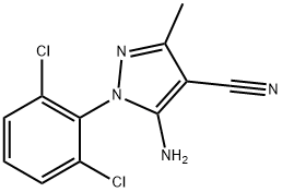 5-Amino-1-(2,6-dichlorophenyl)-3-methyl-1H-pyrazole-4-carbonitrile 化学構造式