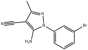 5-AMINO-1-(3-BROMOPHENYL)-3-METHYL-1H-PYRAZOLE-4-CARBONITRILE 化学構造式