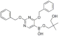 2,4-Dibenzyloxypyrimidine-5-boronic acid neopentyl glycol ester 化学構造式