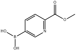 2-(メチルカルボキシ)ピリジン-5-ボロン酸 化学構造式