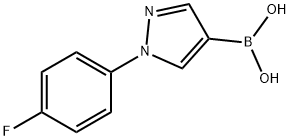 1-(4-Fluorophenyl)-1H-pyrazol-4-ylboronic acid 化学構造式