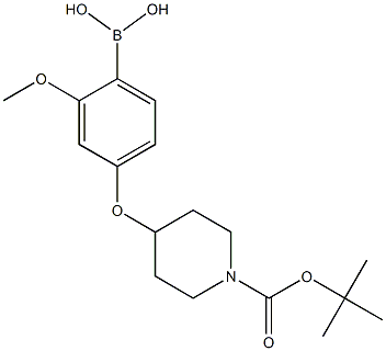 4-(1-(tert-Butoxycarbonyl)piperidin-4-yloxy)-2-methoxyphenylboronic acid Struktur