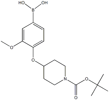 4-(1-(tert-Butoxycarbonyl)piperidin-4-yloxy)-3-methoxyphenylboronic acid Struktur