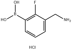 3-(アミノメチル)-2-フルオロフェニルボロン酸塩酸塩 化学構造式