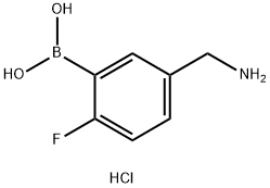 5-(Aminomethyl)-2-fluorophenylboronic acid, HCl Struktur