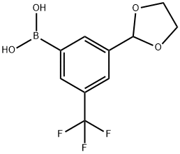 3-(1,3-Dioxolan-2-yl)-5-(trifluoromethyl)phenylboronic acid Structure
