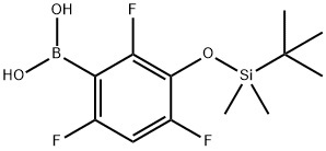 3-(TERT-BUTYLDIMETHYLSILYLOXY)-2,4,6-TRIFLUOROPHENYLBORONIC ACID, 1072946-65-6, 结构式