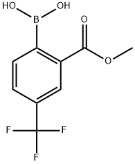 2-(METHOXYCARBONYL)-4-(TRIFLUOROMETHYL)PHENYLBORONIC ACID, 1072951-42-8, 结构式