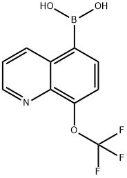 8-TRIFLUOROMETHOXYQUINOLINE-5-BORONIC ACID, 1072951-46-2, 结构式