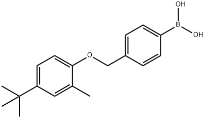 4-[(4′-叔丁基-2′-甲基苯氧基)甲基]苯硼酸, 1072951-67-7, 结构式